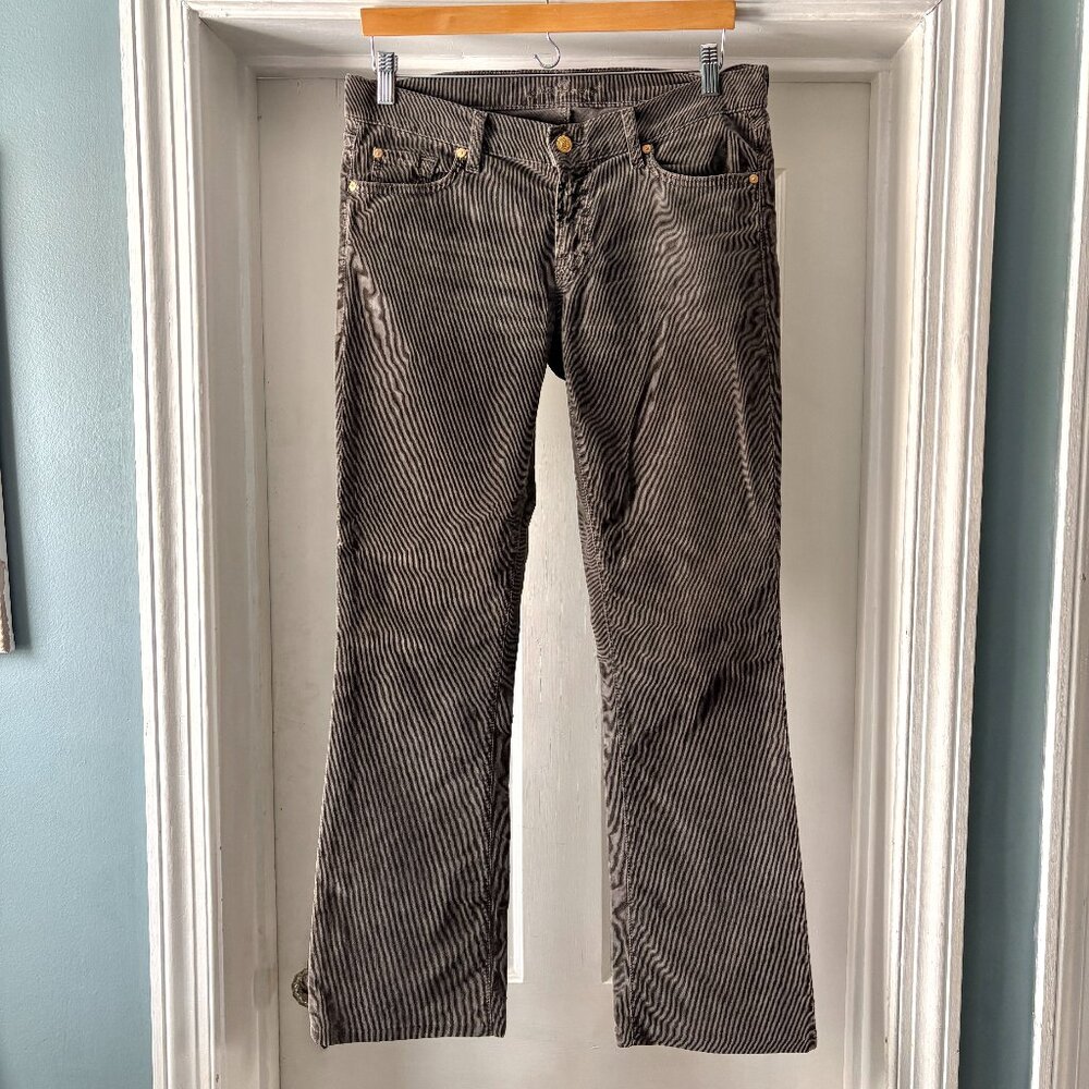 7 For All Mankind 7FAMK Corduroy Bootcut Pants Gray Mid Rise Size 30